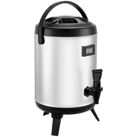 Insulated Beverage Dispenser with Real-Time Temp Display, 1.5 Gal