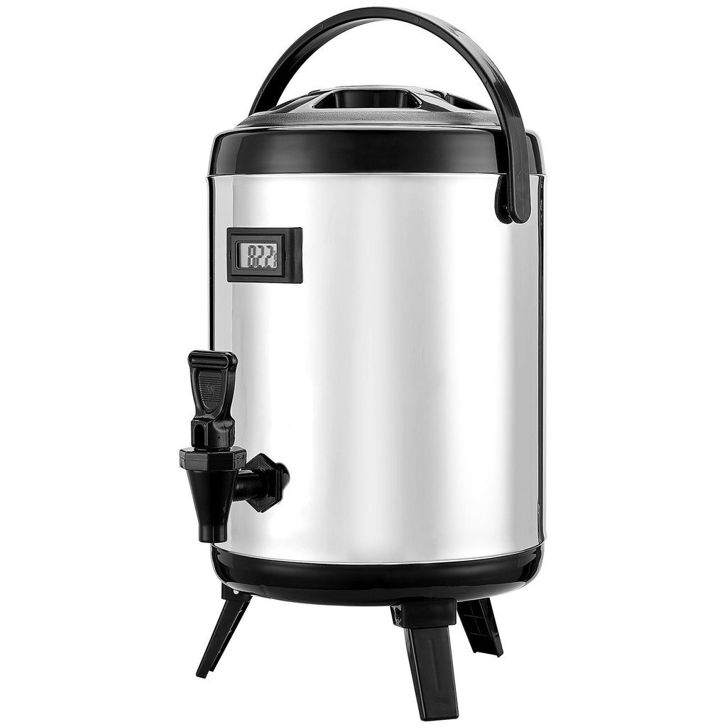 Insulated Beverage Dispenser with Real-Time Temp Display, 1.5 Gal