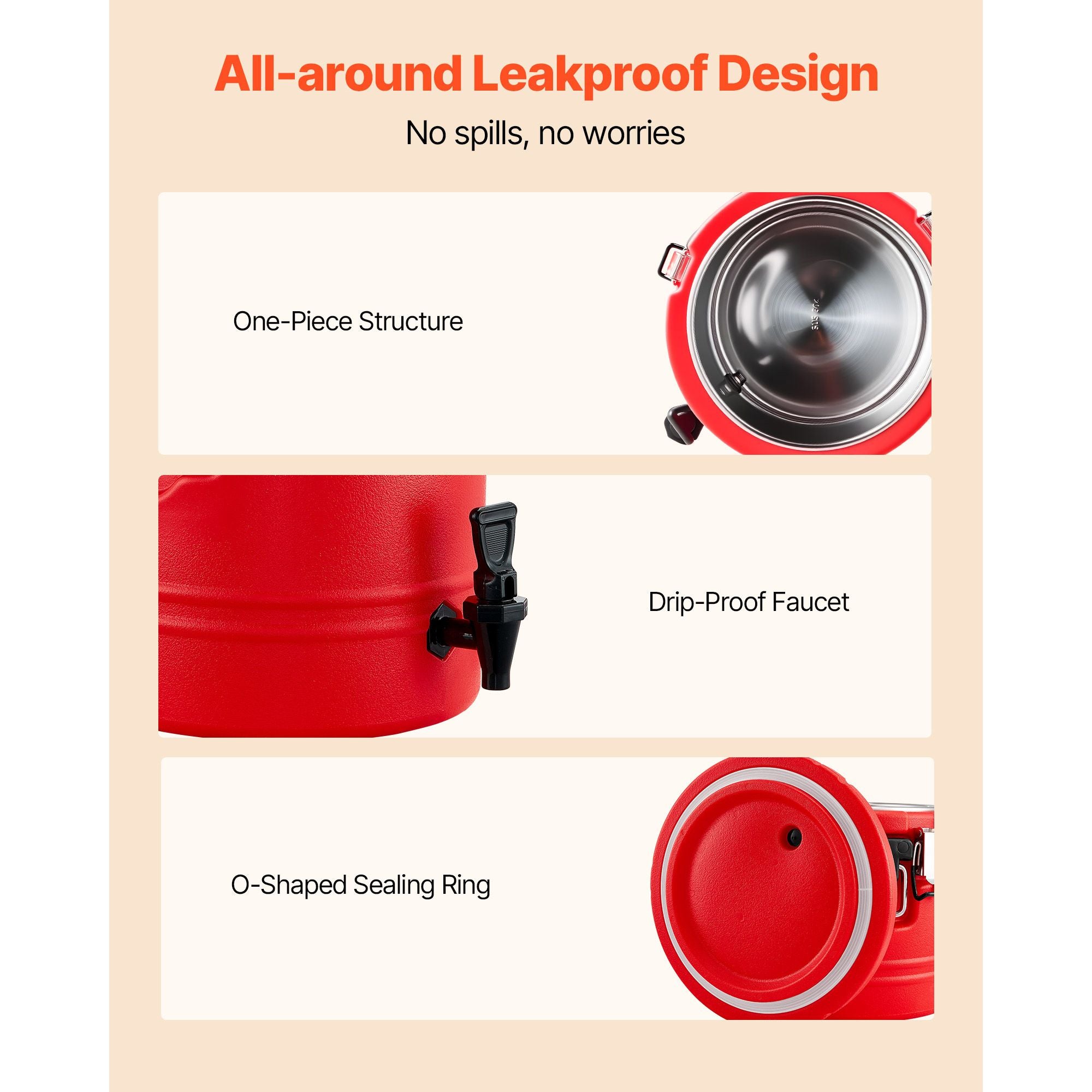 Insulated Beverage Dispenser – 2.2 Gal Hot & Cold Drink Server with Spigot