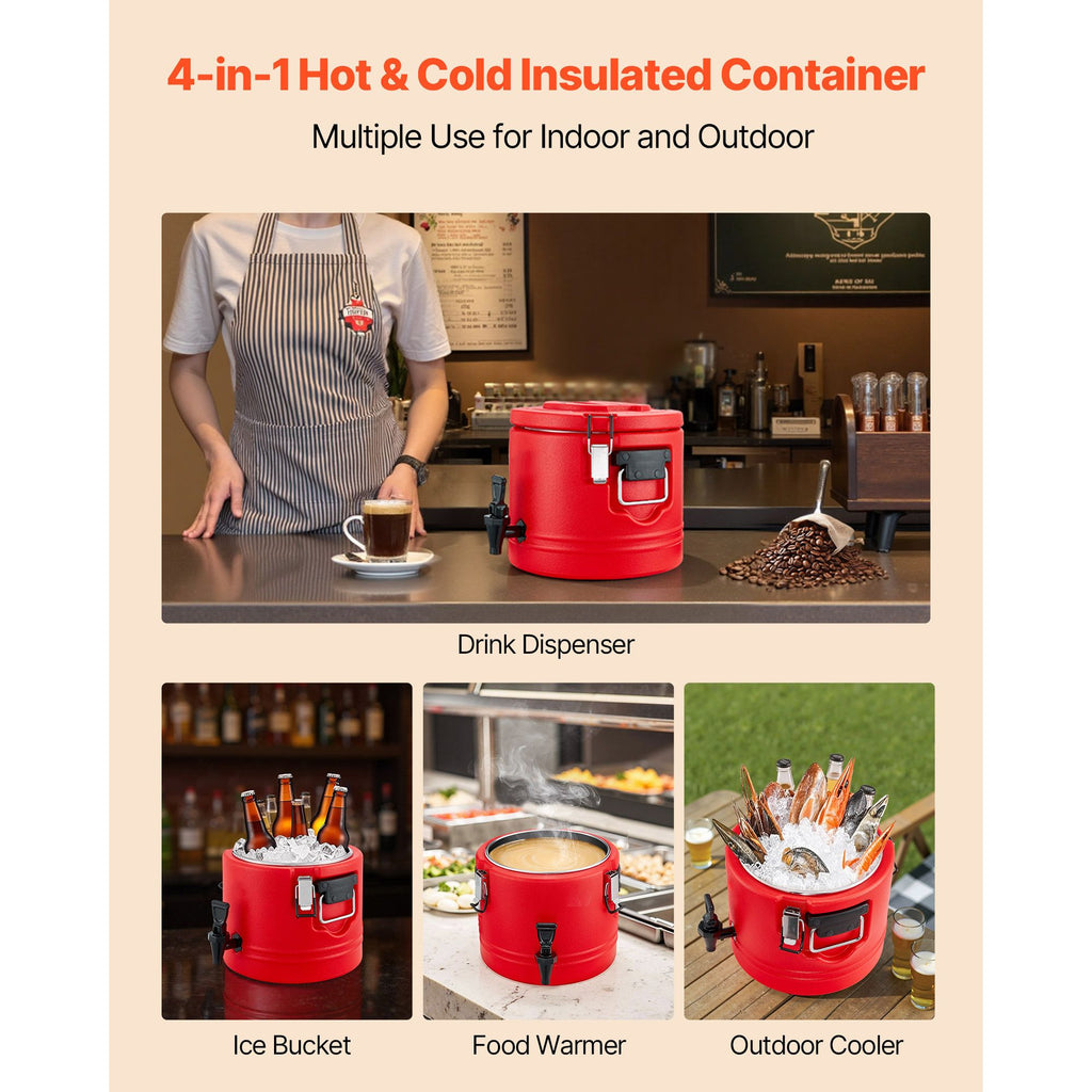 Insulated Beverage Dispenser – 2.2 Gal Hot & Cold Drink Server with Spigot