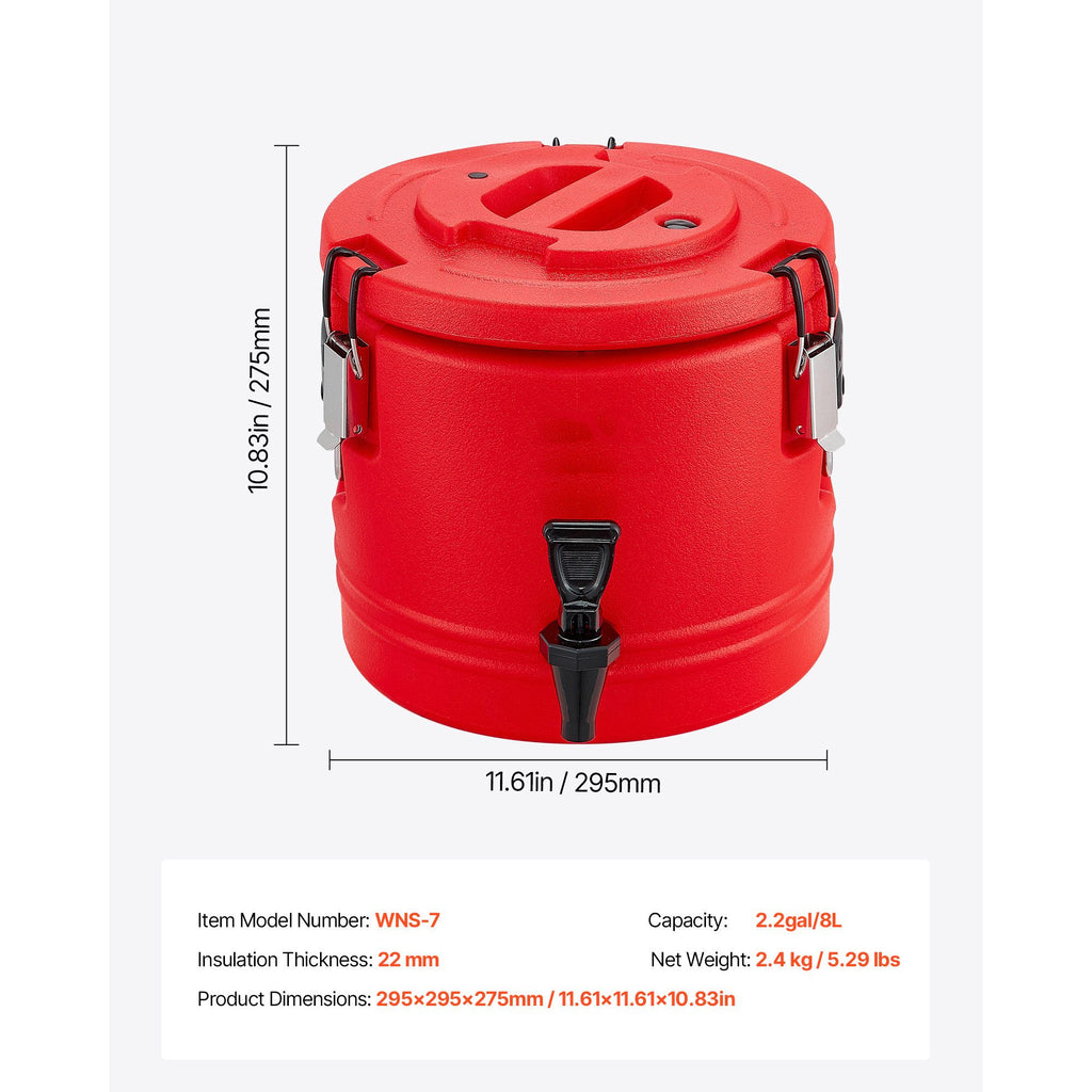 Insulated Beverage Dispenser – 2.2 Gal Hot & Cold Drink Server with Spigot