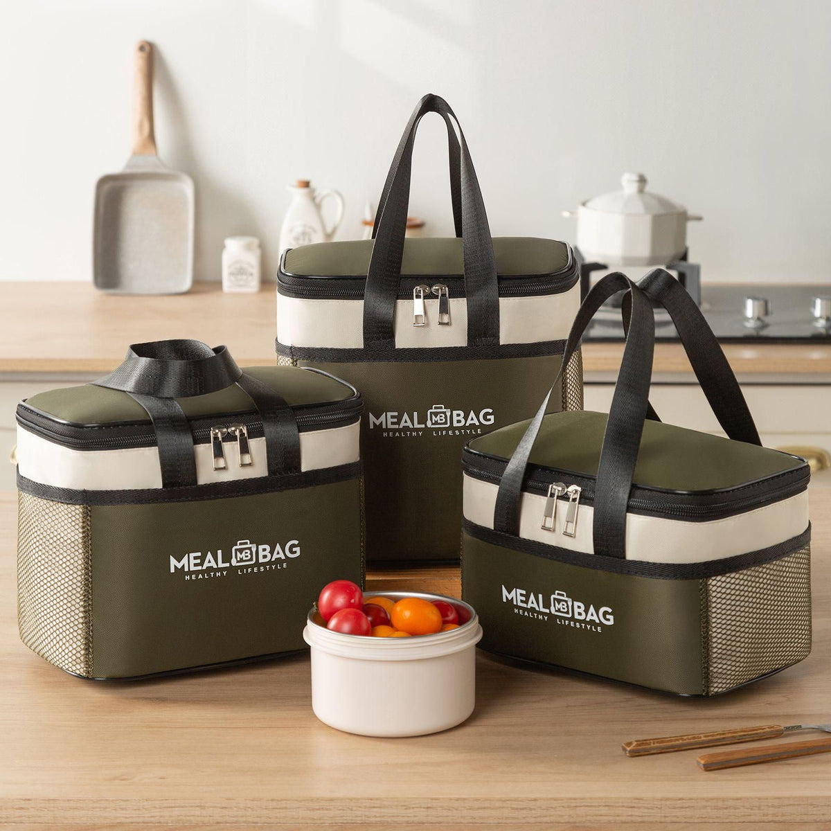 Insulated Meal Tote with Side Mesh Pocket