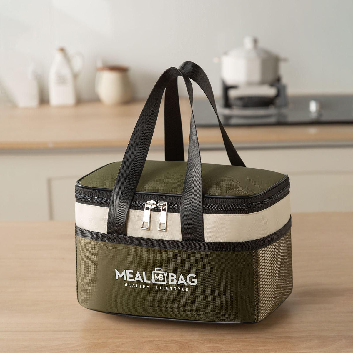 Insulated Lunch Bag for Men & Women – Olive Green Thermal Meal Tote