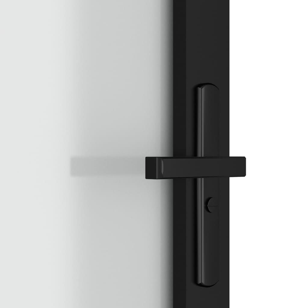 Black Matte Glass Interior Door With Modern Lines