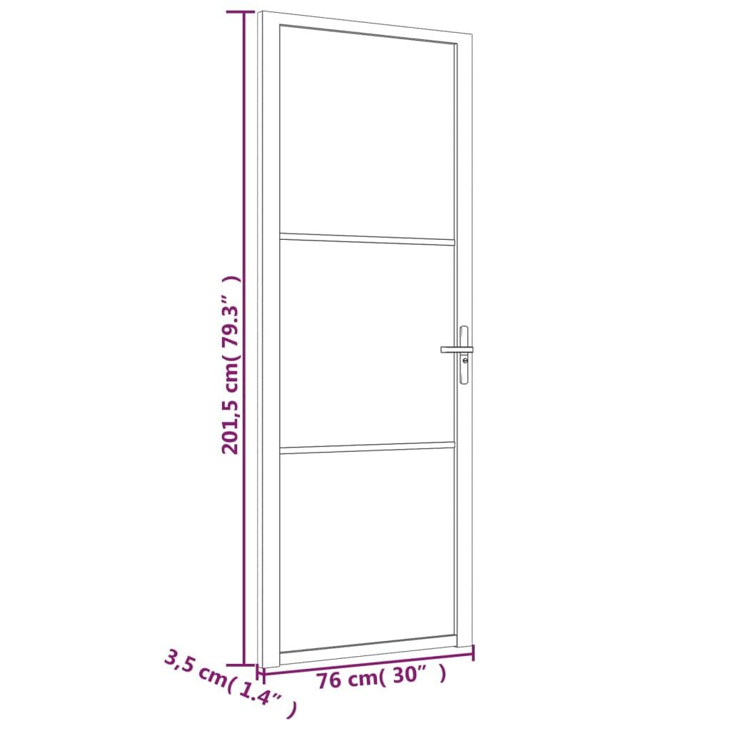 Black Matte Glass Interior Door With Modern Lines