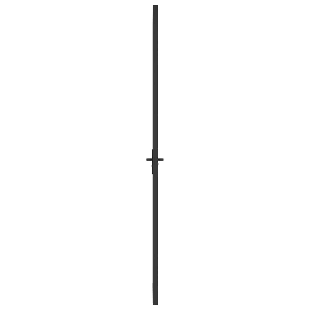 Black Matte Glass Interior Door With Modern Lines