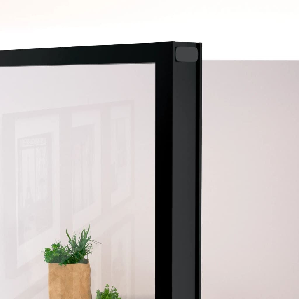 Slim Black Interior Door with Large Glazed Panels