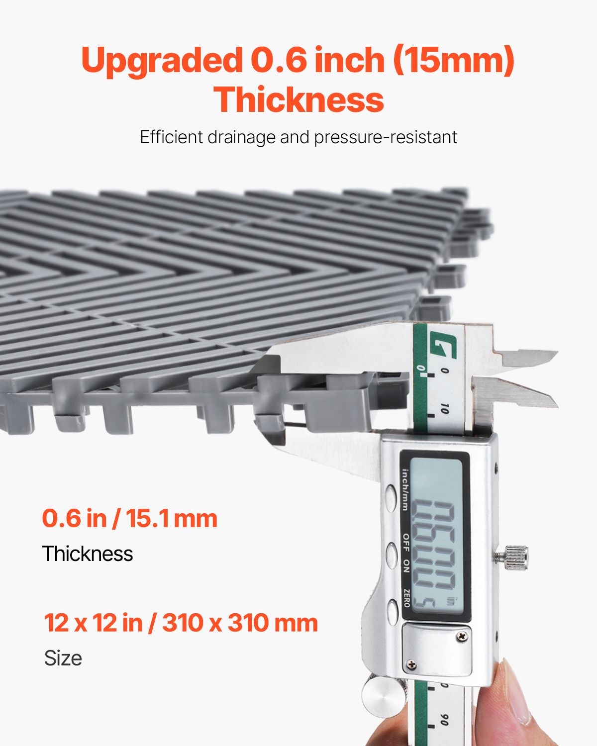 Modular Interlocking Drainage Mat for Garage and Garden