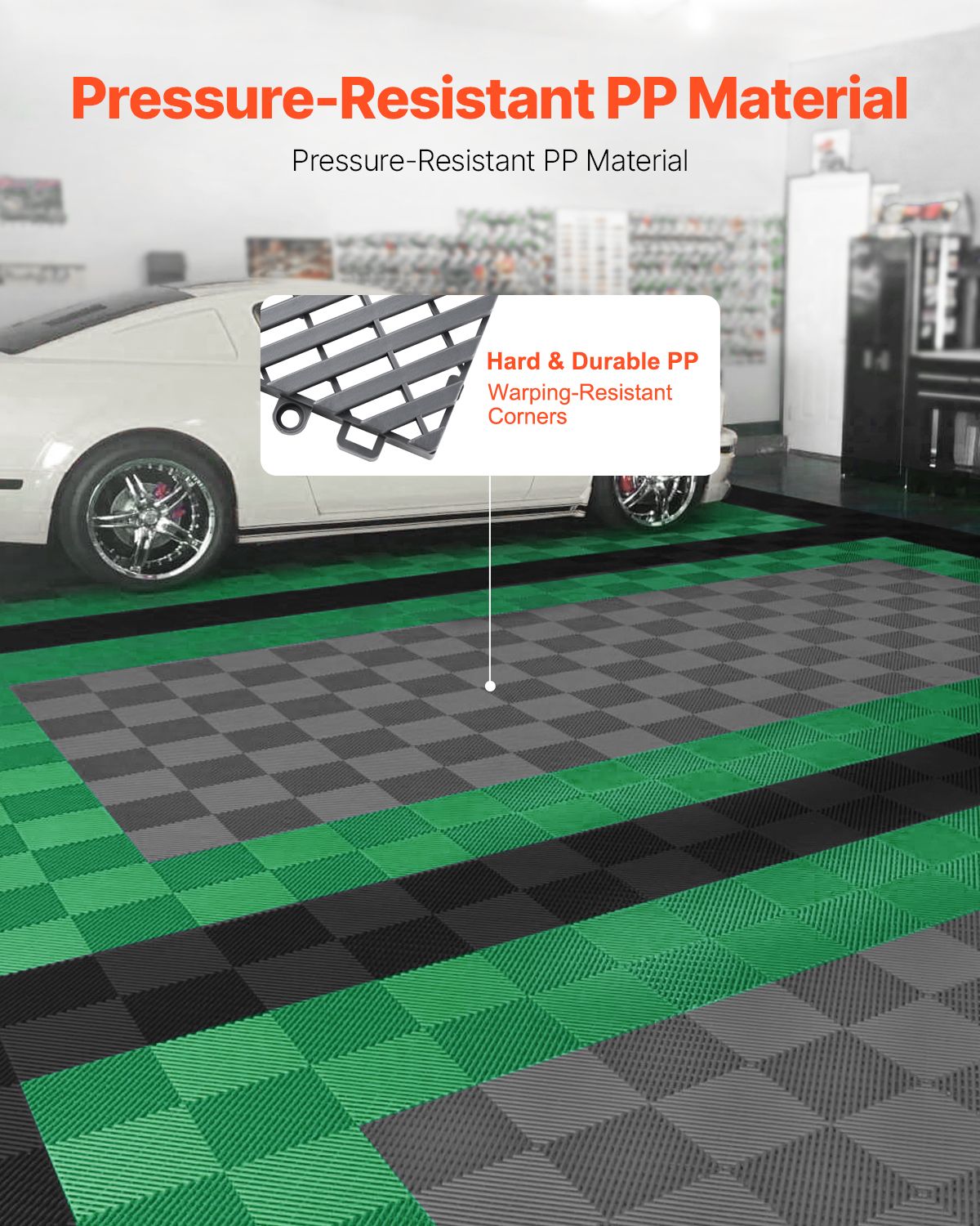 Modular Interlocking Drainage Mat for Garage and Garden