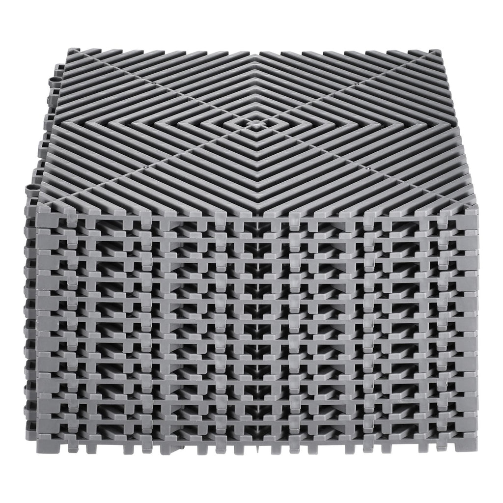 Modular Interlocking Drainage Mat for Garage and Garden
