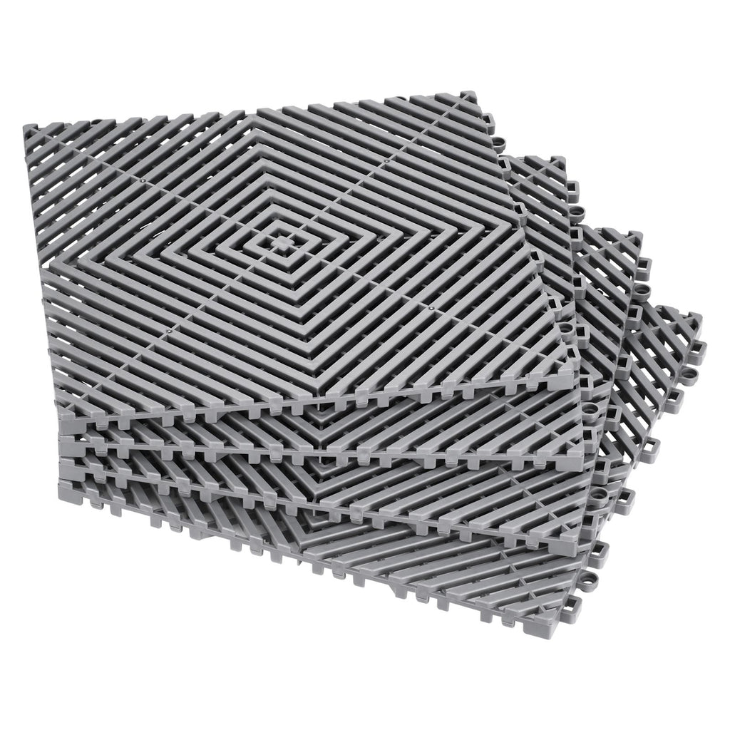 Modular Interlocking Drainage Mat for Garage and Garden