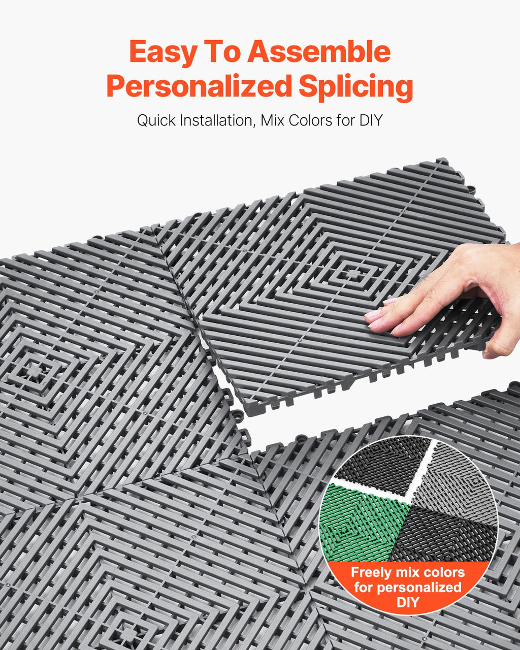 Modular Interlocking Drainage Mat for Garage and Garden