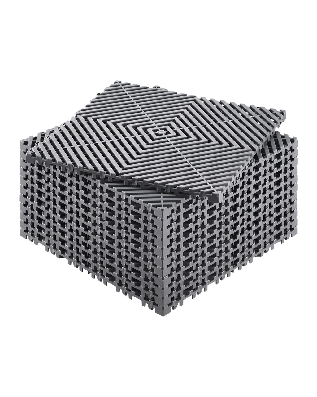 Modular Interlocking Drainage Mat for Garage and Garden