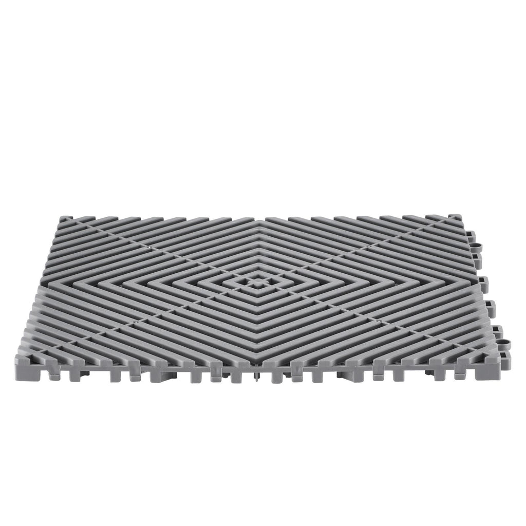 Modular Interlocking Drainage Mat for Garage and Garden