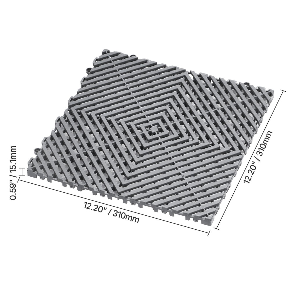 Modular Interlocking Drainage Mat for Garage and Garden