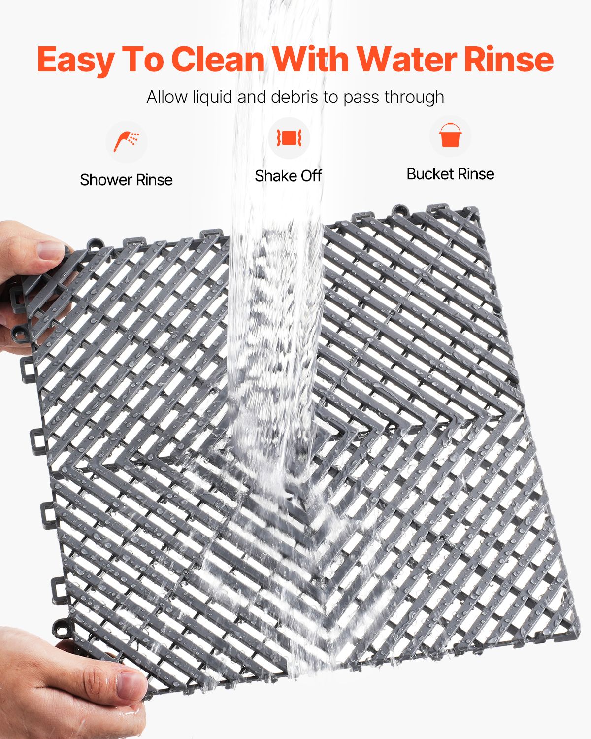 Modular Interlocking Drainage Mat for Garage and Garden