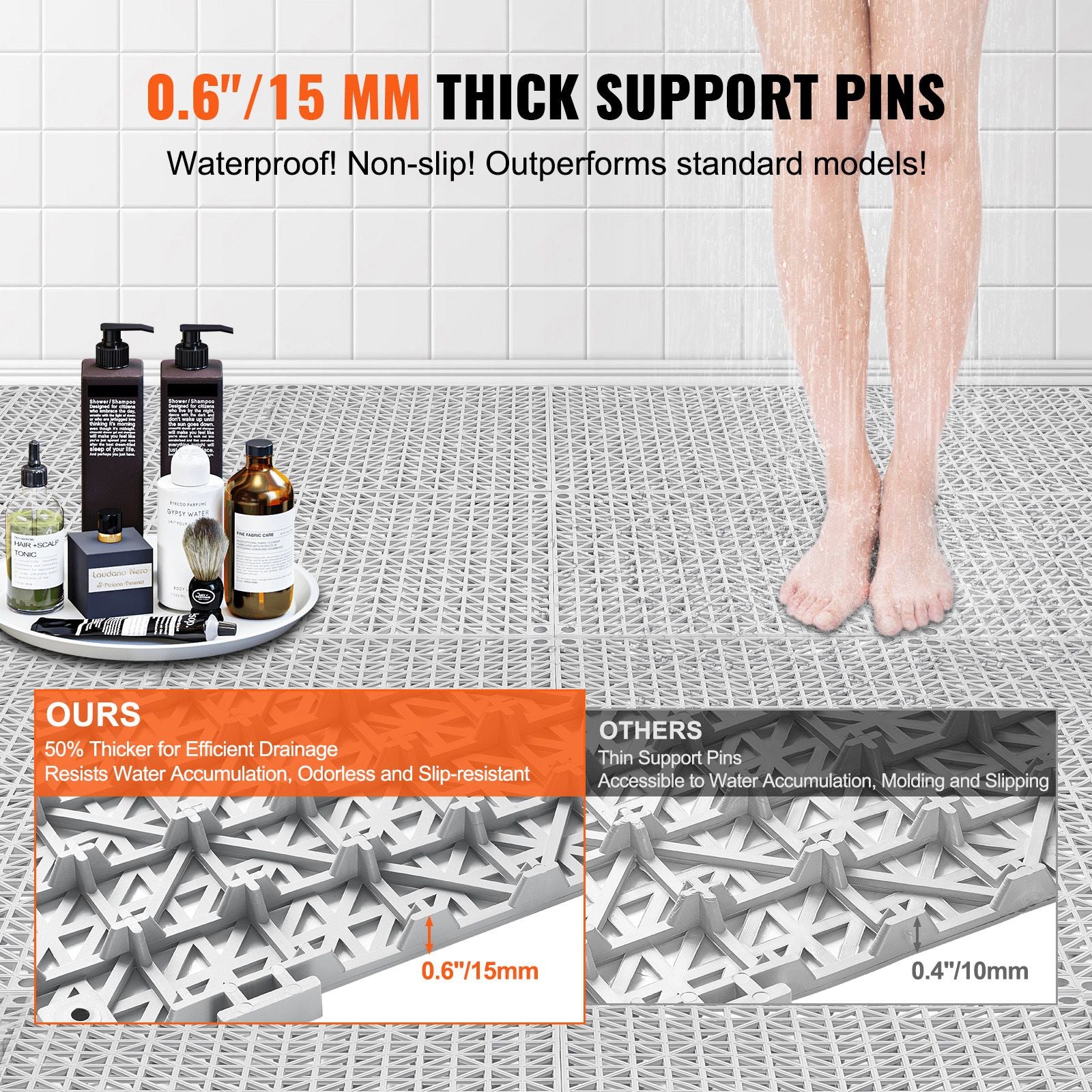 Interlocking Drainage Tiles for Wet Areas