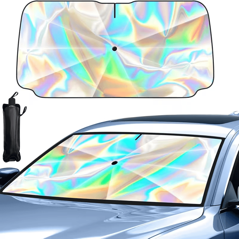 Iridescent Holographic Windshield Sunshade Umbrella