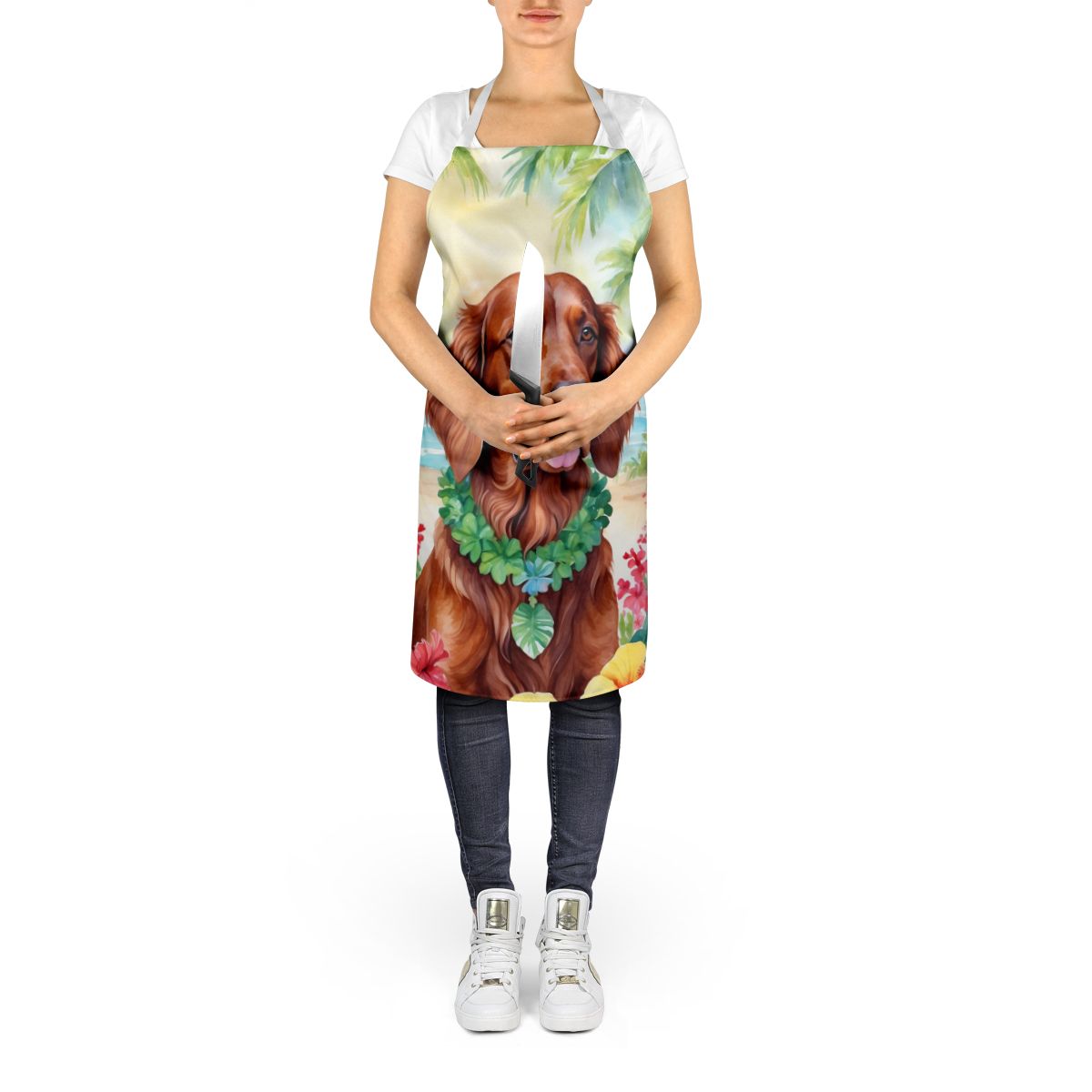 Irish Setter Luau Bib Apron for Creative Tasks