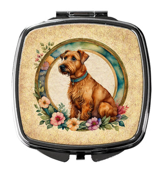 Irish Terrier and Flowers Folding Compact Mirror