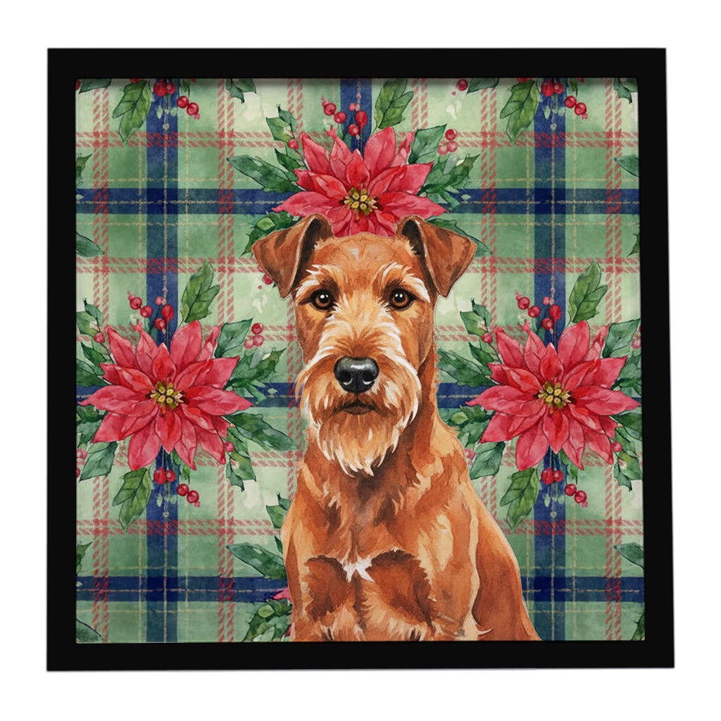 Irish Terrier Christmas Poinsettia Wall Art