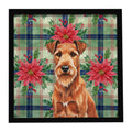 Irish Terrier Christmas Poinsettia Wall Art