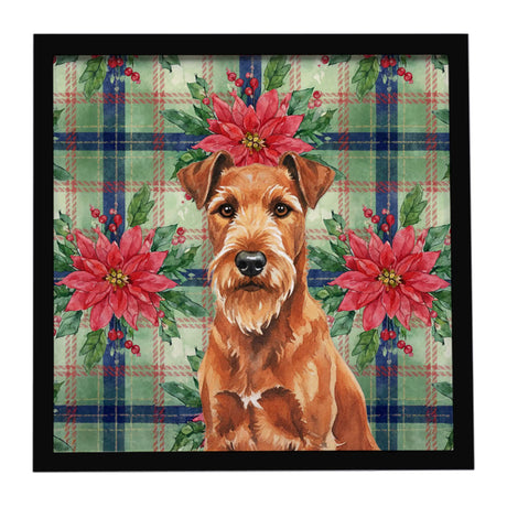 Irish Terrier Christmas Poinsettia Wall Art