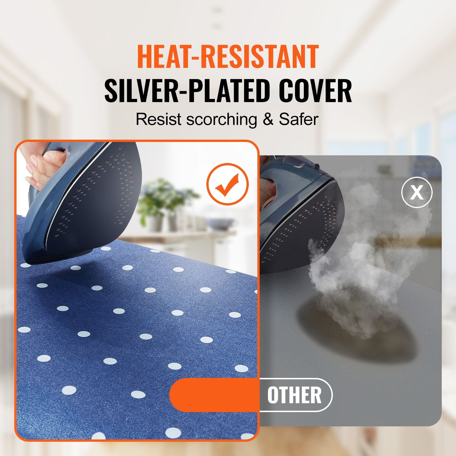 Heat-Resistant Ironing Board with Adjustable Heights and Storage Tray