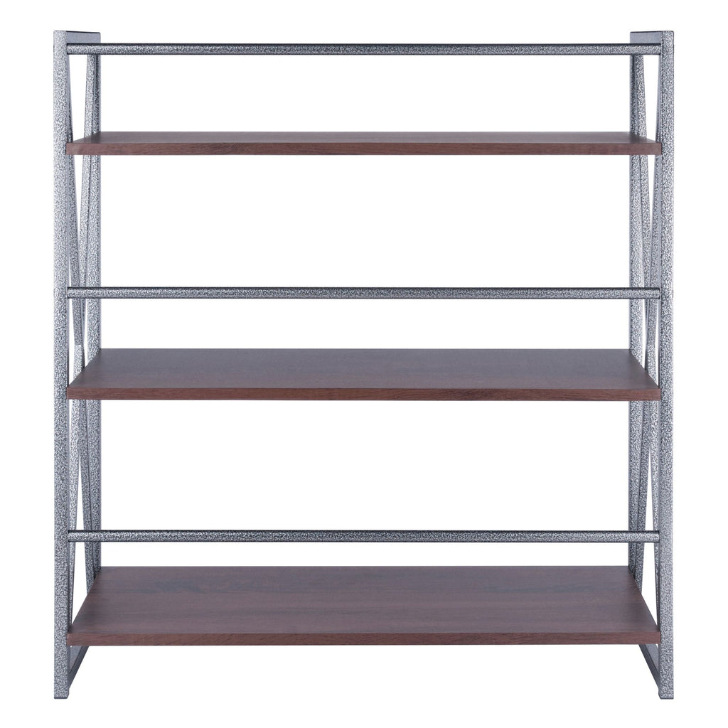 Isa 3-Tier Shelf – Walnut Shelves with Graphite Metal Frame