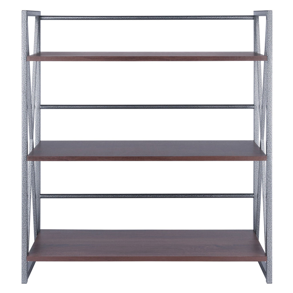 Isa 3-Tier Shelf – Walnut Shelves with Graphite Metal Frame