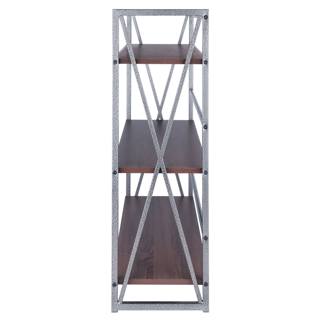 Isa 3-Tier Shelf – Walnut Shelves with Graphite Metal Frame