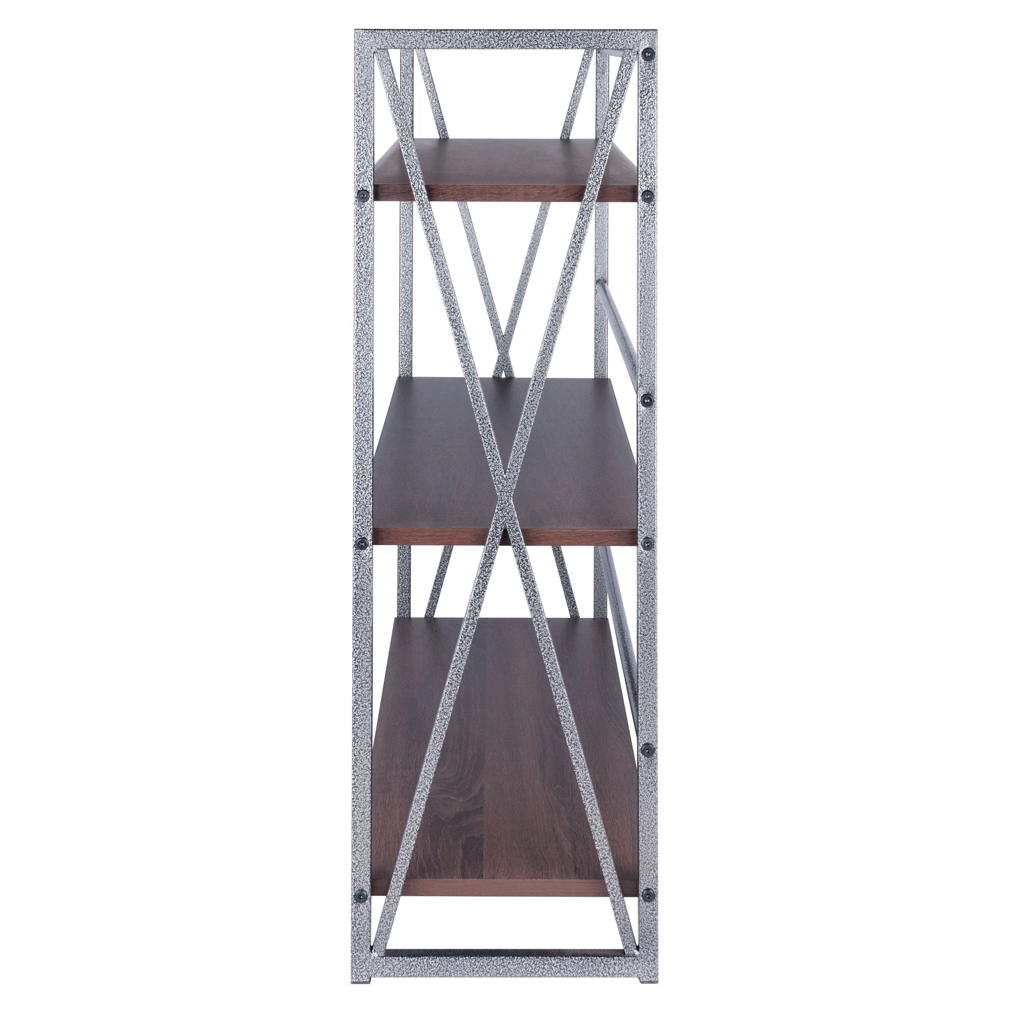 Isa 3-Tier Shelf – Walnut Shelves with Graphite Metal Frame