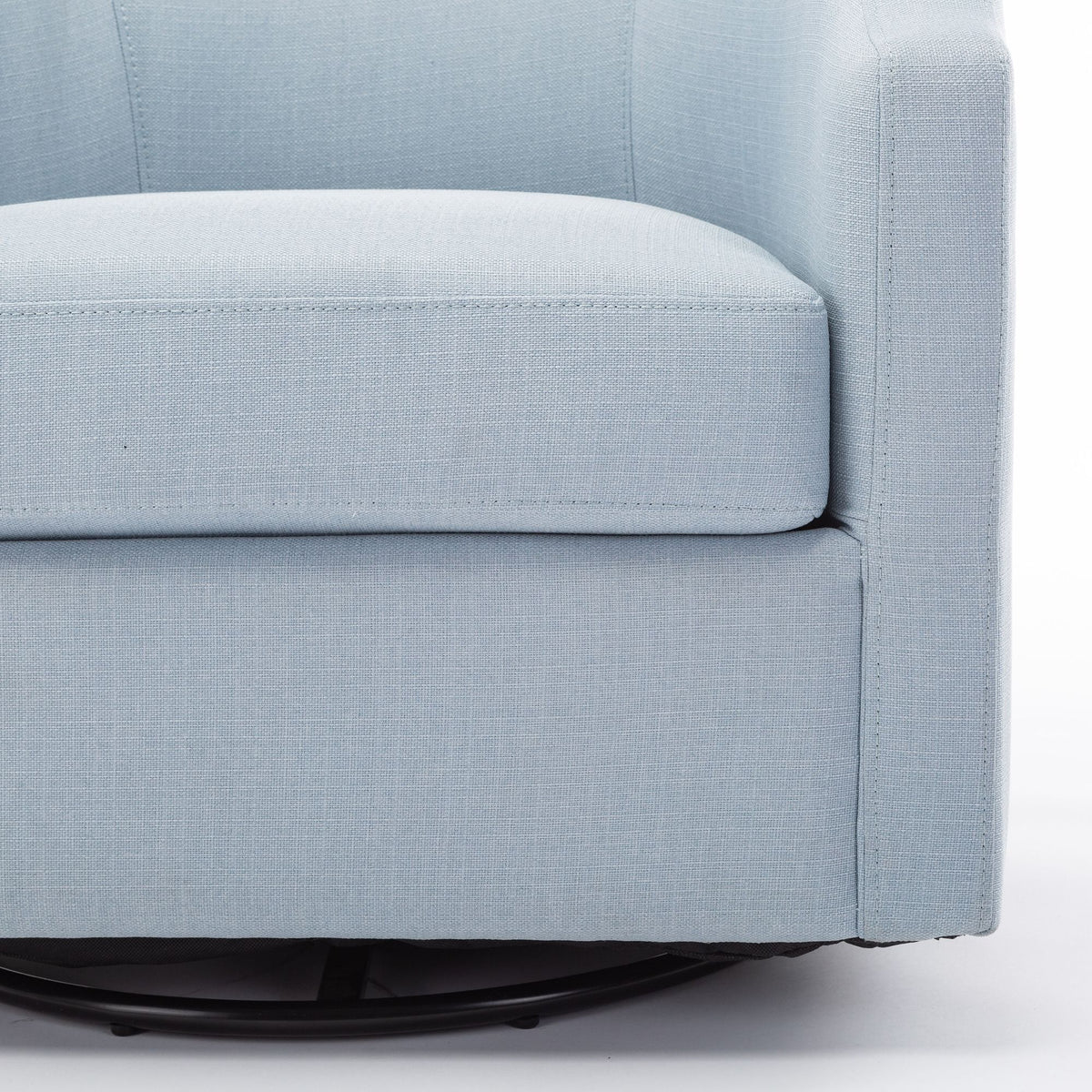 Isabelle Sky Blue Swivel Glider Barrel Chair