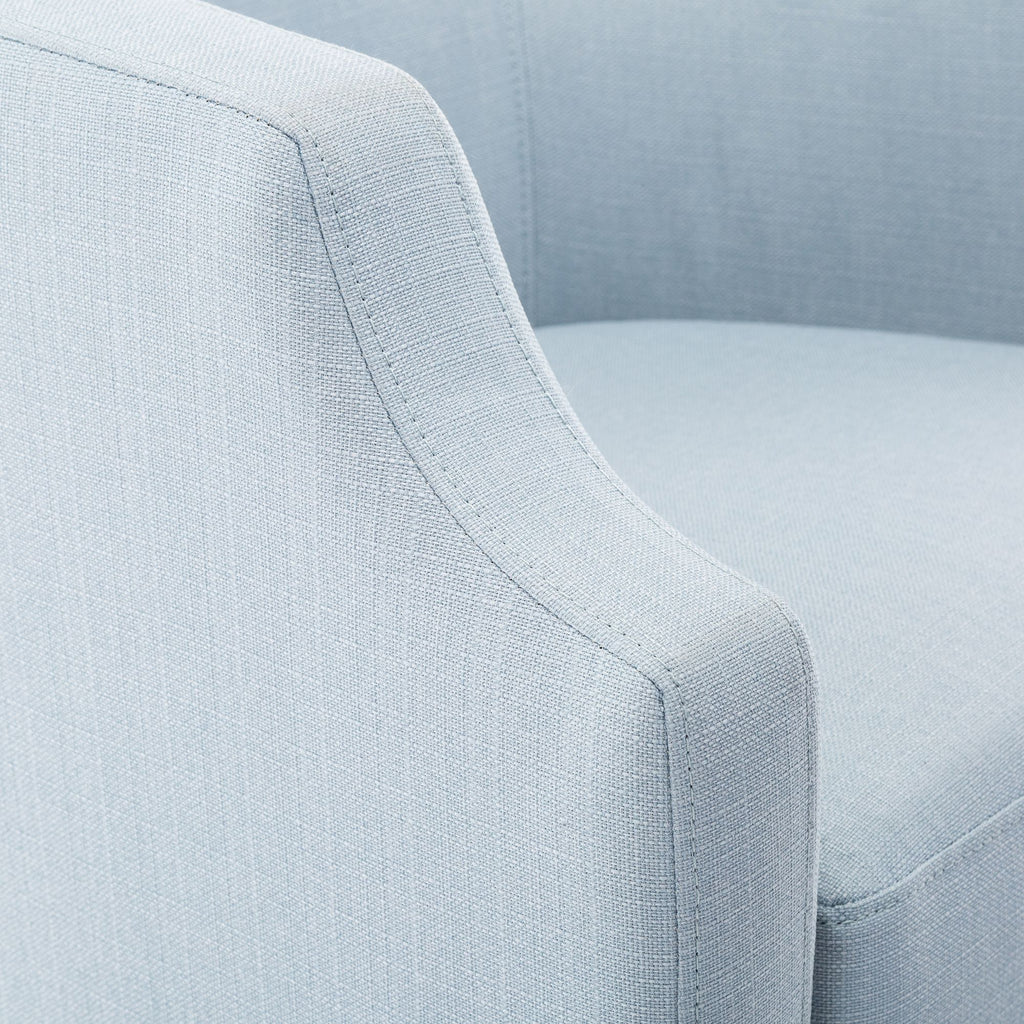 Isabelle Sky Blue Swivel Glider Barrel Chair