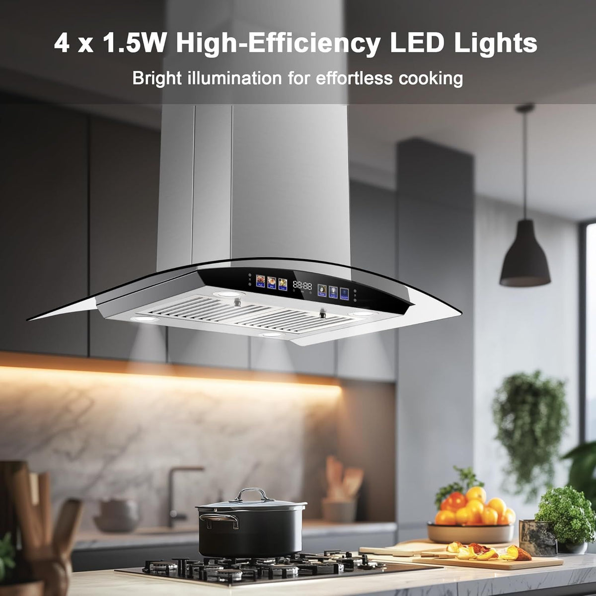 30- Island Range Hood with 700 CFM, Gesture & Touch Control