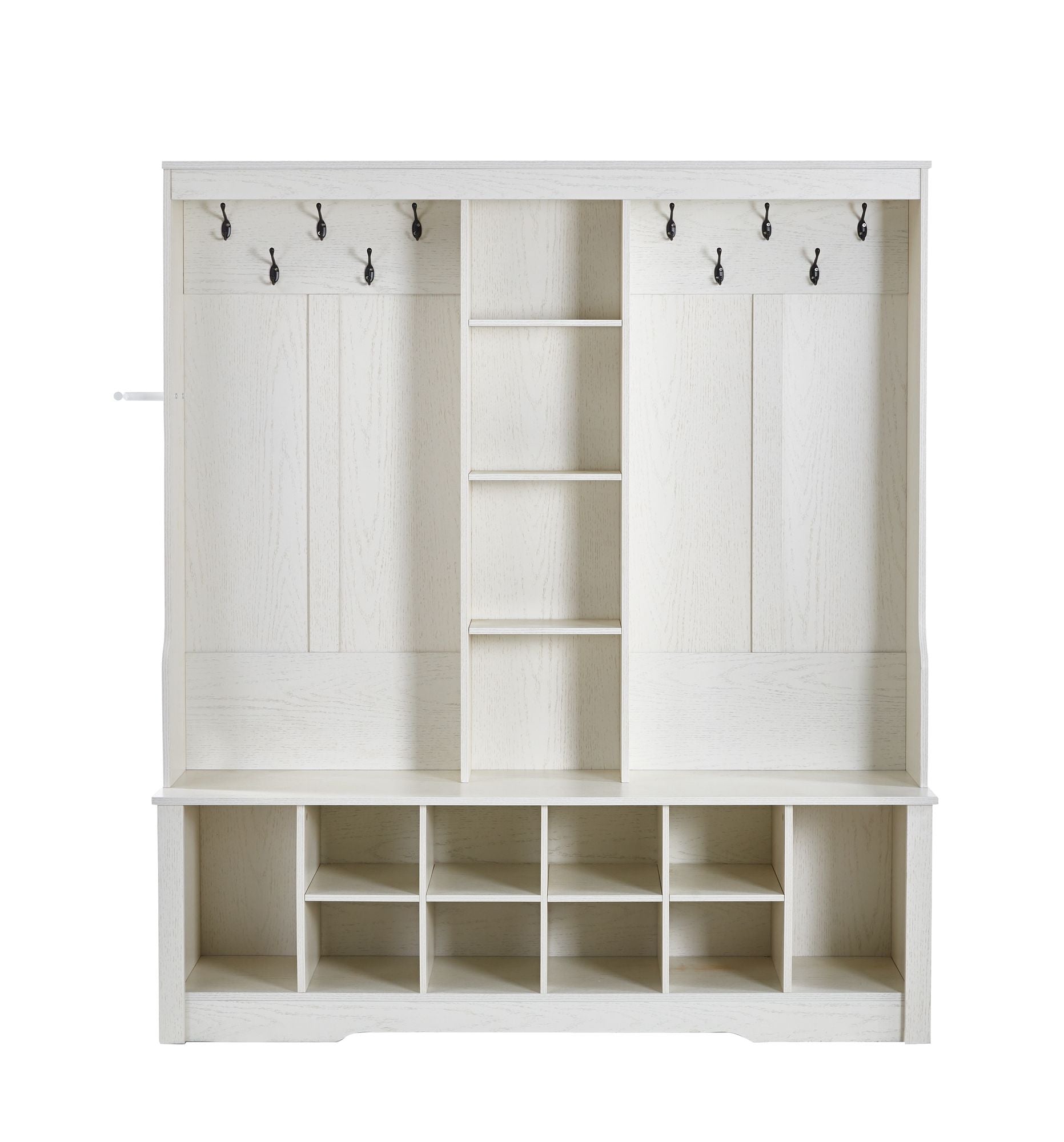 3-in-1 Entryway Hall Tree with Bench and Shoe Storage