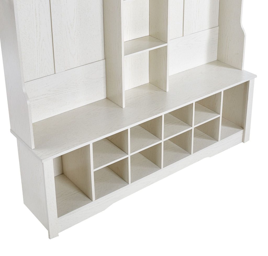 3-in-1 Entryway Hall Tree with Bench and Shoe Storage