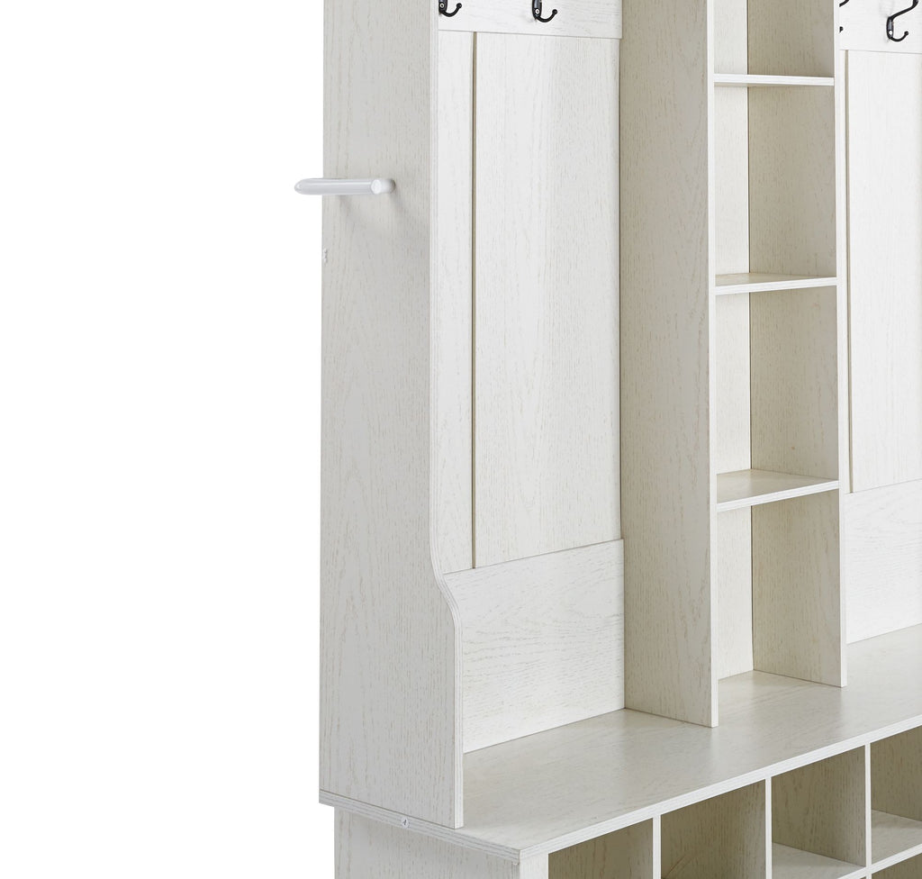 3-in-1 Entryway Hall Tree with Bench and Shoe Storage