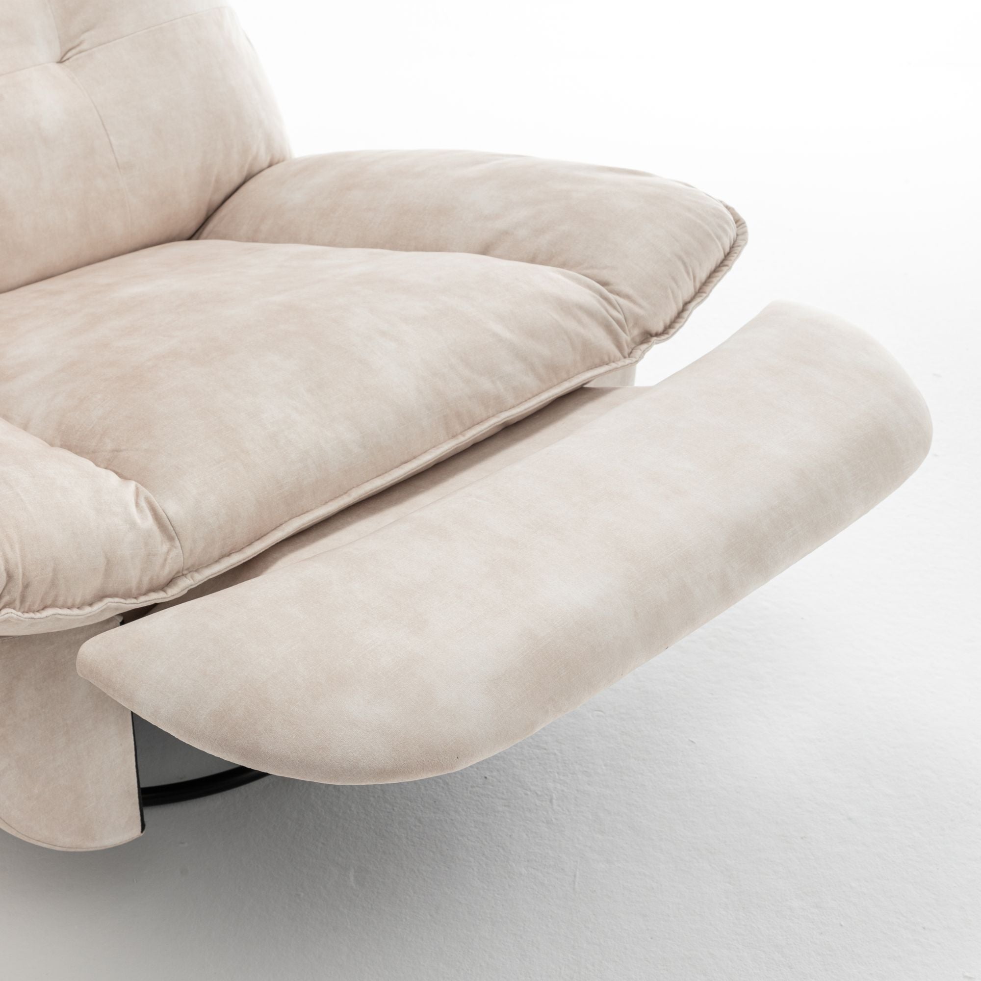 Ivory Swivel Rocking Recliner with Removable Phone Holder