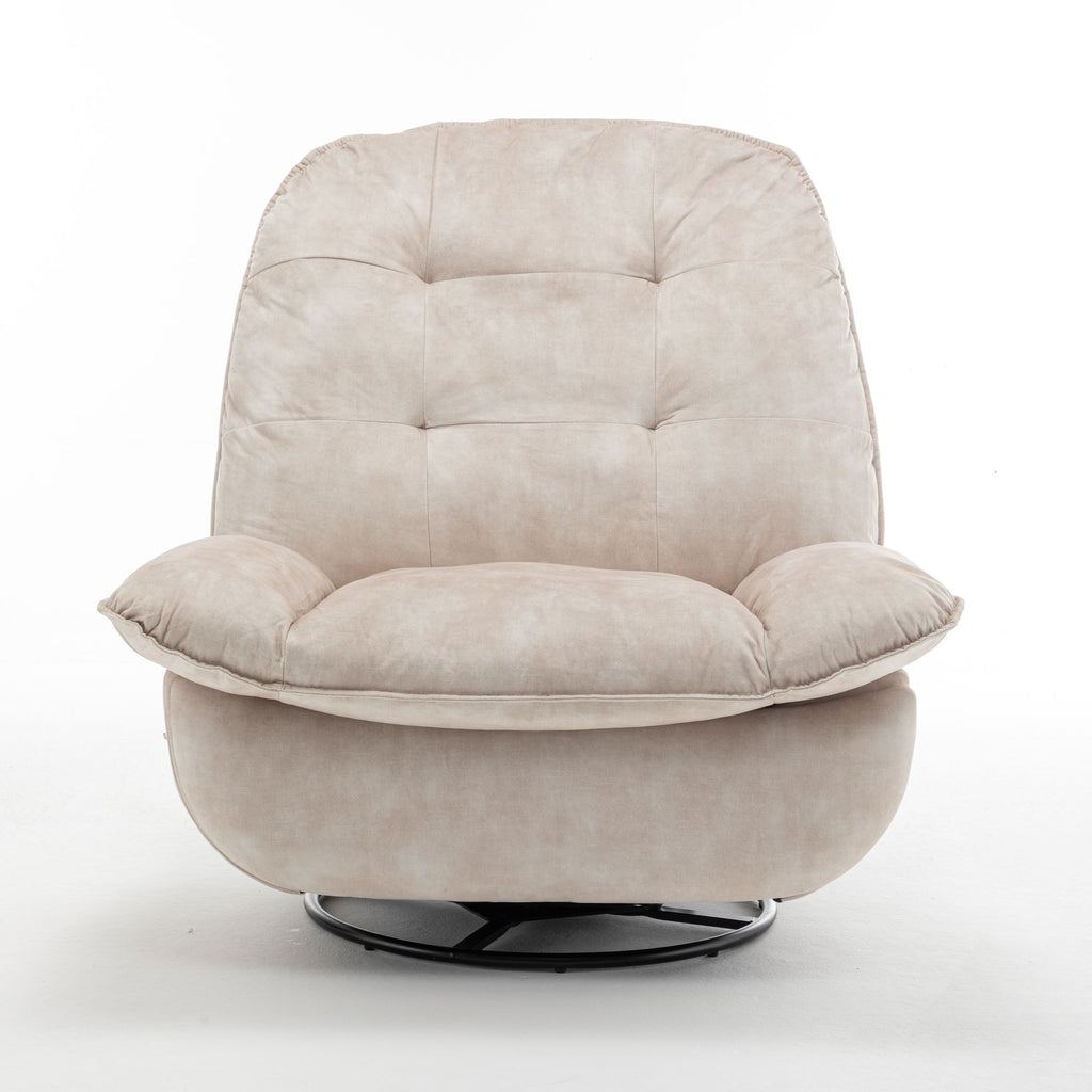 Ivory Swivel Rocking Recliner with Removable Phone Holder