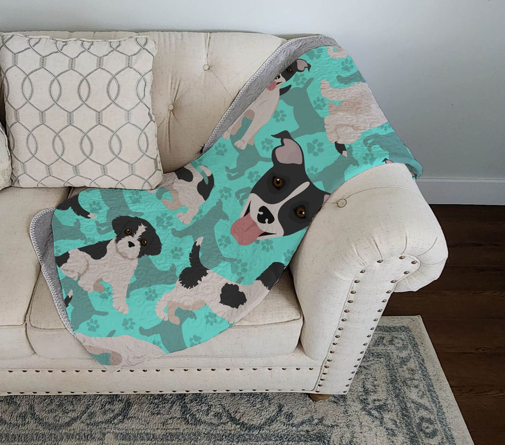 Jack Russell Terrier Artwork Quilted Throw Blanket