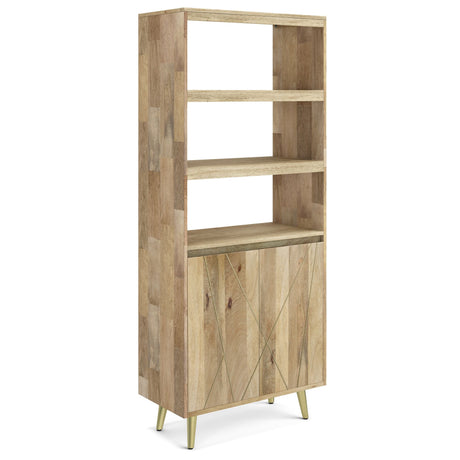 Mid-Century Bookshelf with Doors and Hidden Storage
