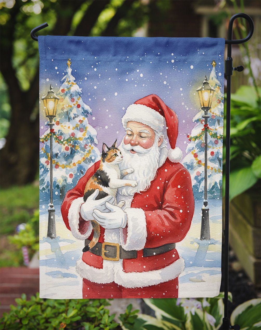Santa Claus Garden Flag for Outdoor Holiday Decoration