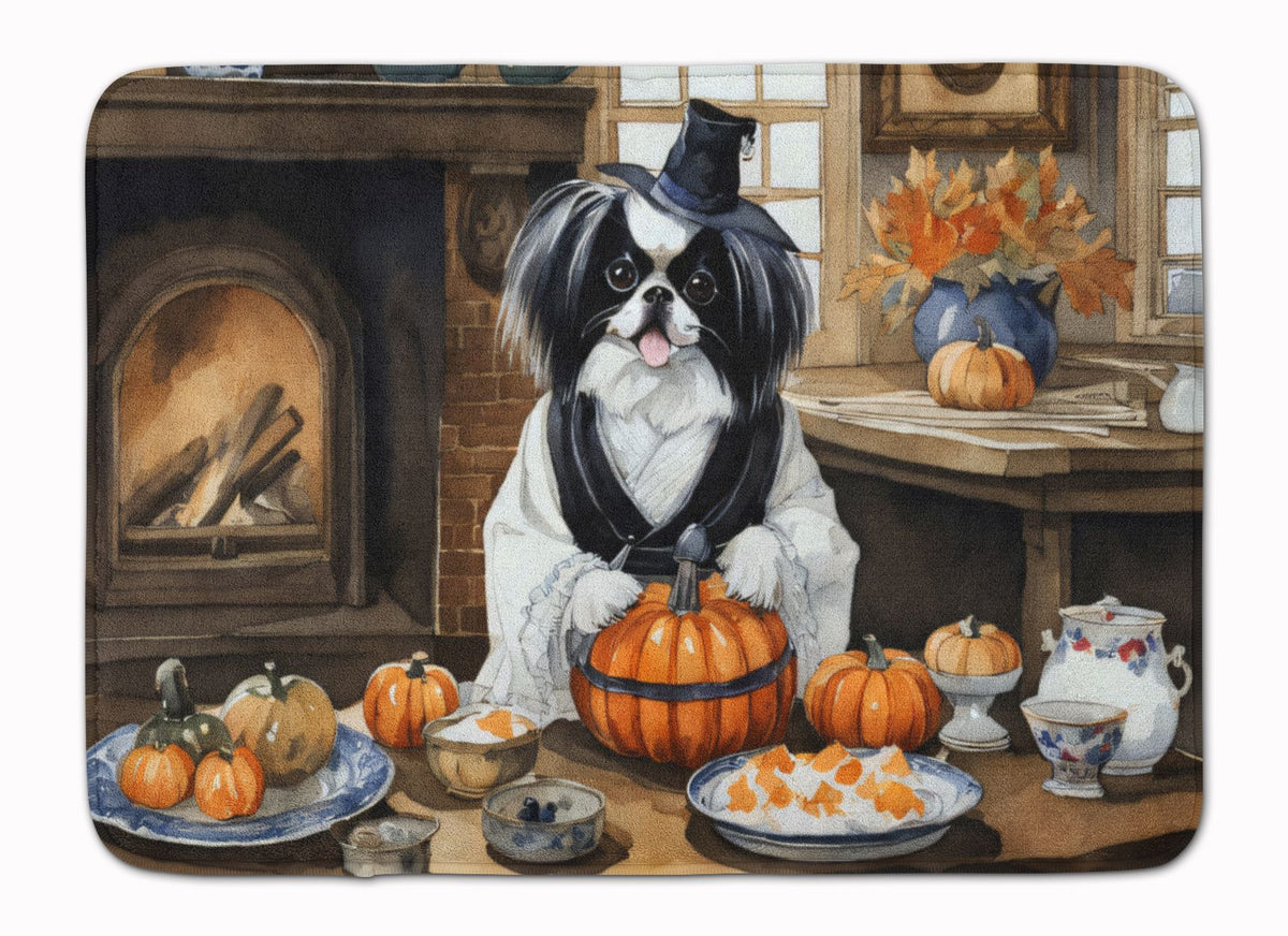 Japanese Chin and Pumpkins Cushioned Floor Mat