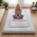 Japanese Floor Futon Mattress Topper with Upgraded 3-Layer Design for Comfort