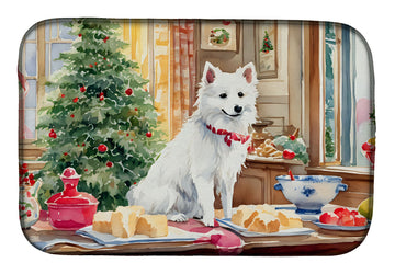 Japanese Spitz Christmas Cookie Dish-Drying Mat