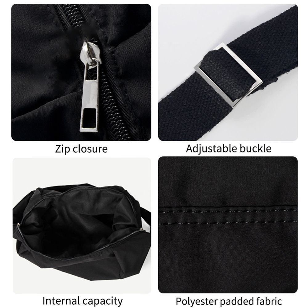 Minimalist Crescent Crossbody Bag with Wide Adjustable Strap