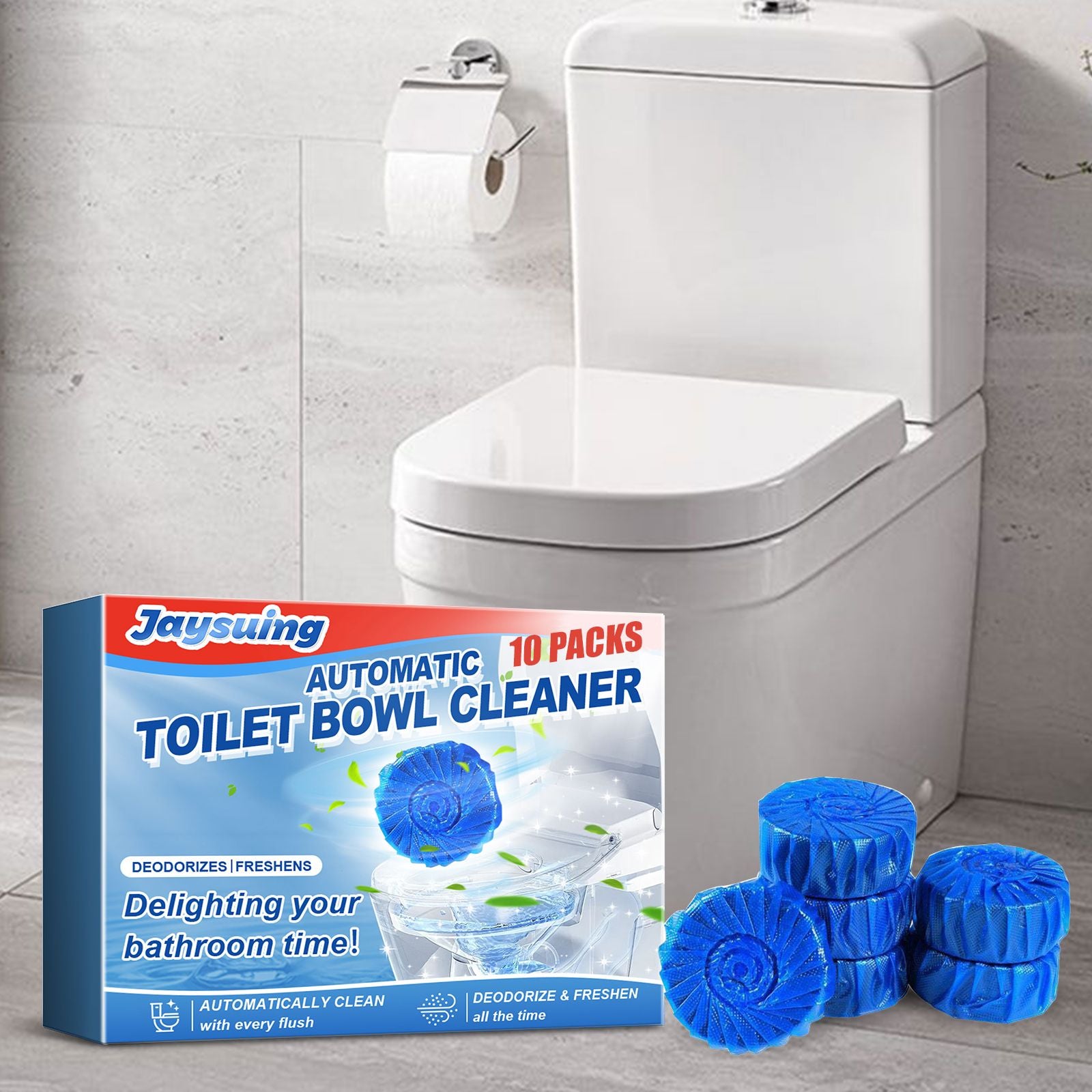 Automatic Toilet Bowl Cleaner Tablets - Descaling & Deodorizing Fresh Scent