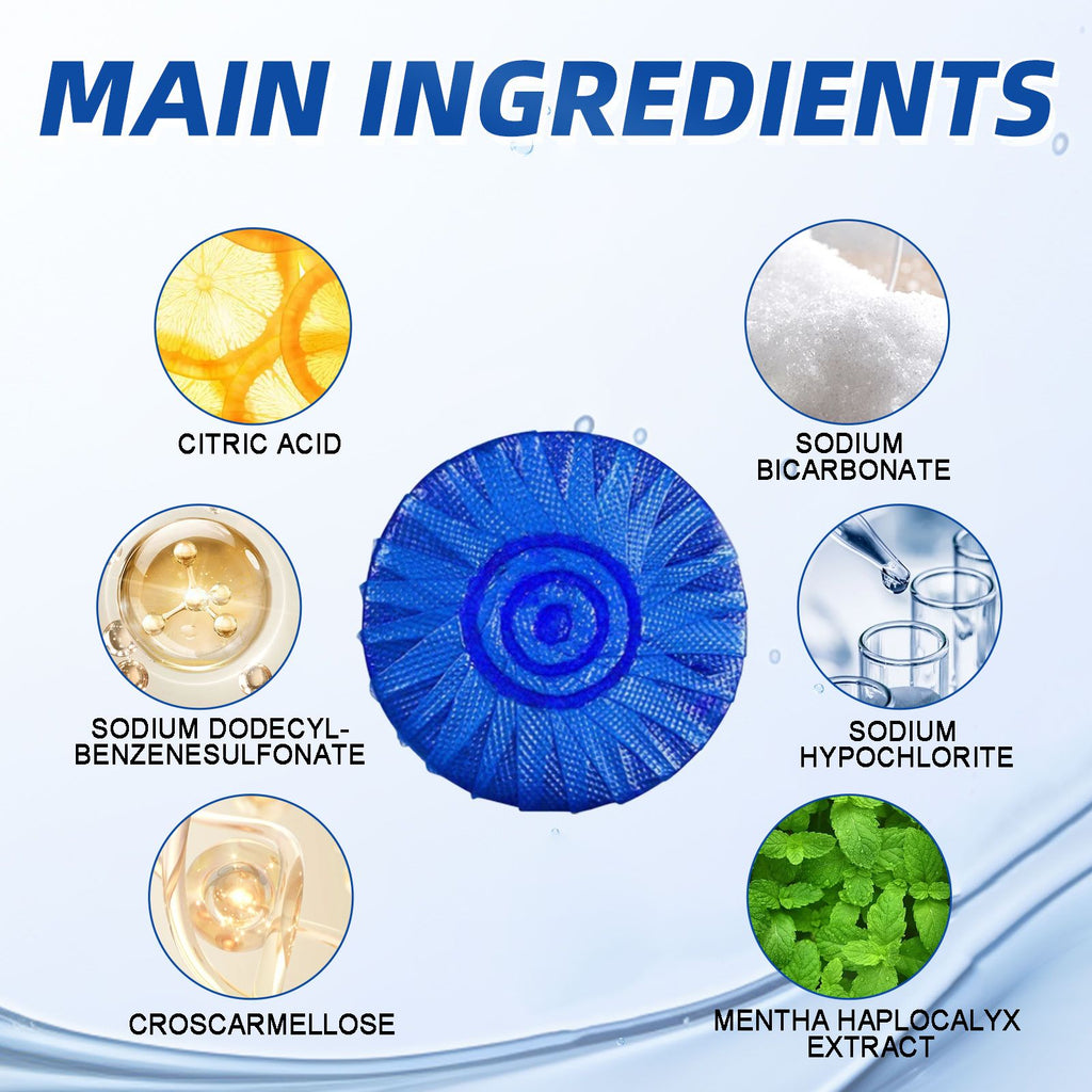 Automatic Toilet Bowl Cleaner Tablets - Descaling & Deodorizing Fresh Scent