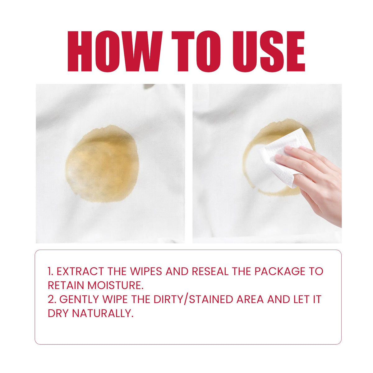 Clothes Decontamination Wipes for Deep Stain Removal and Protection